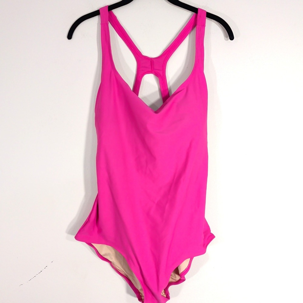 Sporti Pink One Piece Swimsuit; Racerback X-Back Athletic Training Suit